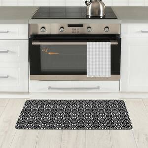 Florentine Tiles Gray 20 in. x 36 in. PVC Comfort Mat