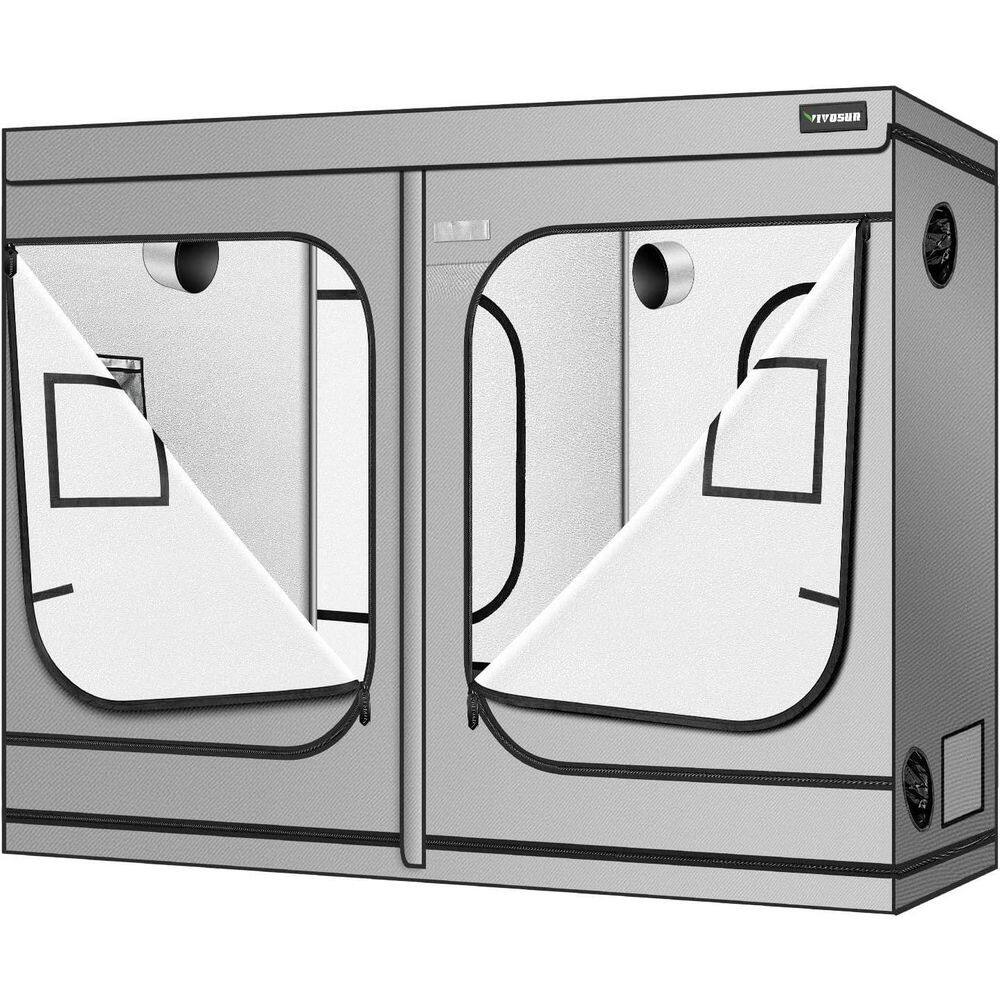 VIVOSUN 8 ft. x 4 ft. Gray Grow Tent with 22 mm Poles, Observation