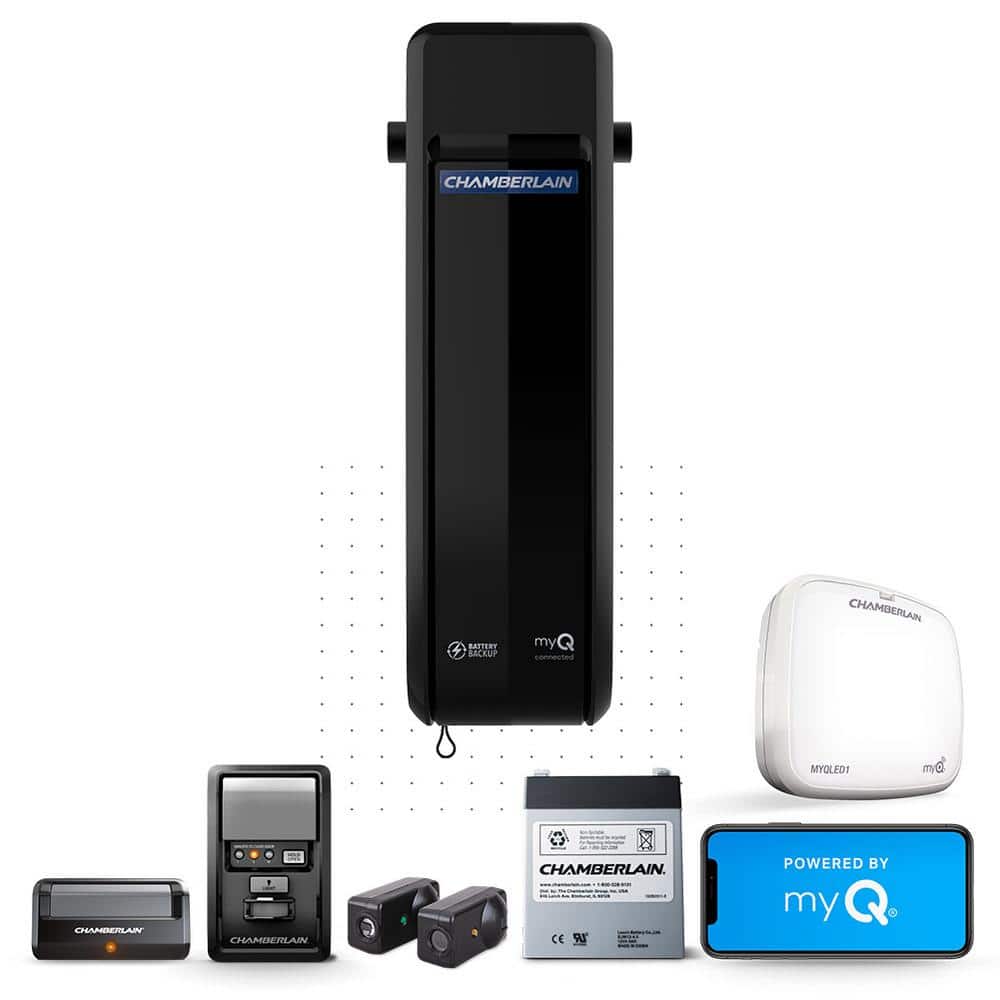 What are the benefits of a direct-drive garage door opener with battery backup?