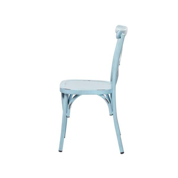 blue metal farmhouse chairs