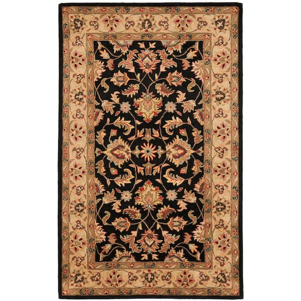 SAFAVIEH Heritage Black/Gold 4 ft. x 6 ft. Border Area Rug