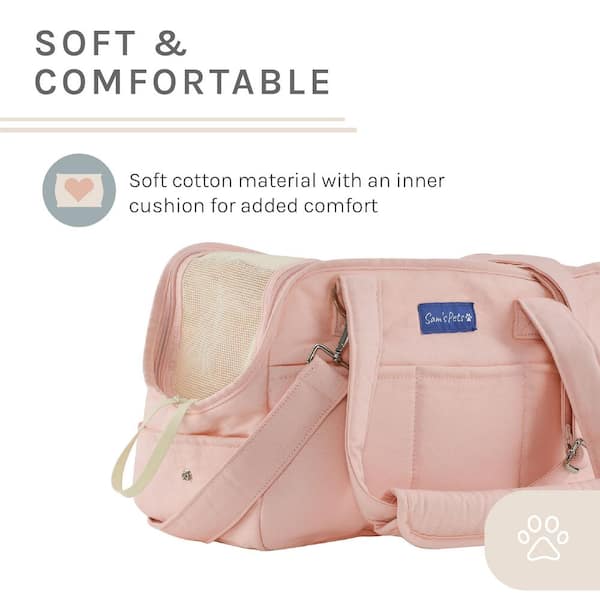 Sam's Pets - Teddy 14.5 in. Dog and Cat Carrier Bag in Light Pink