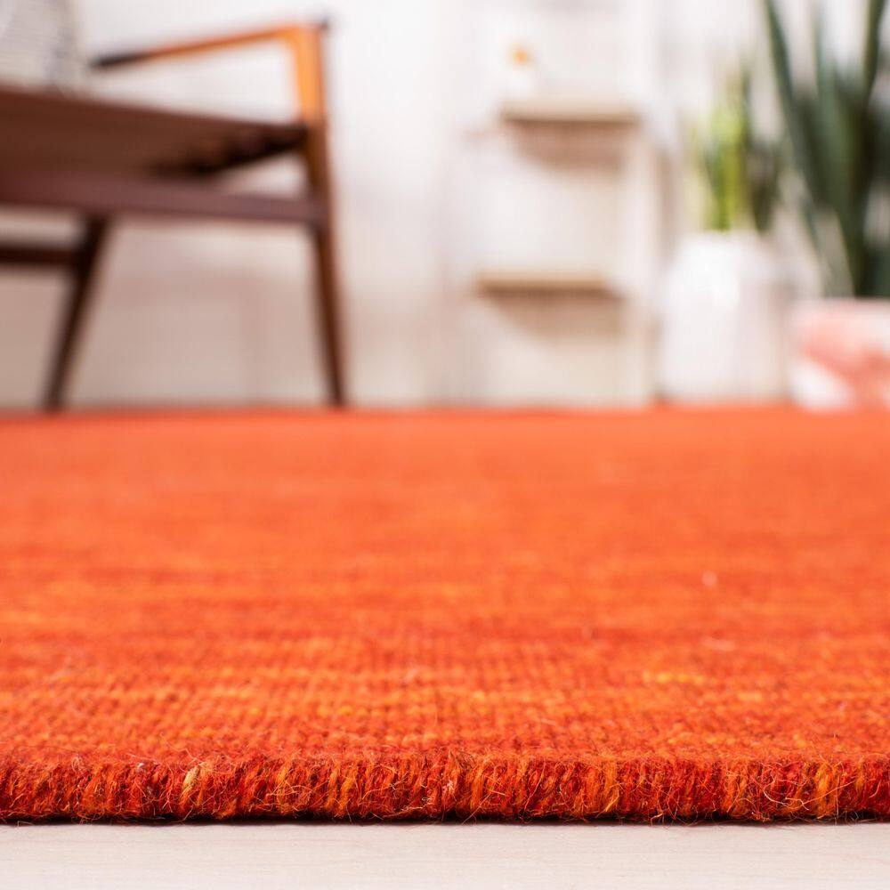 Bohemian Nomad Red Wool & Cotton 6' Square Handmade Kilim Rug