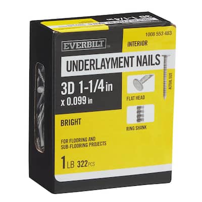 1-1/4 in. x 3D Bright Non-Collated Flooring Nails Underlayment 1 lb. (322-Count)