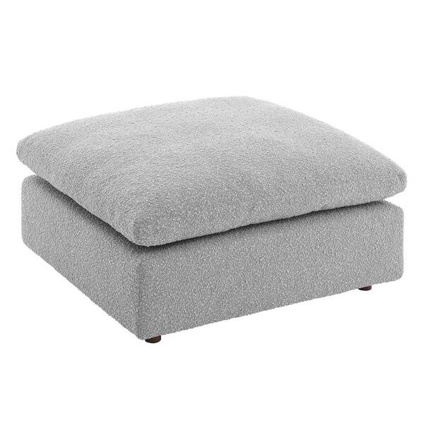 MODWAY Commix Down Filled Overstuffed Boucle Fabric Ottoman in