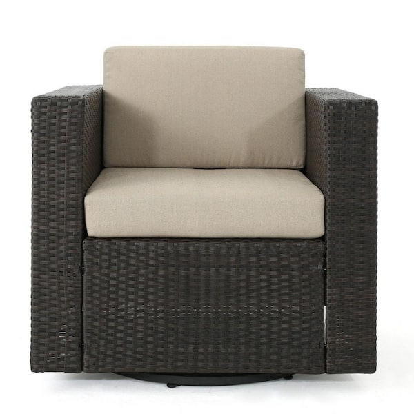 Noble House Rosen Gray Wicker Outdoor Patio Lounge Chair with