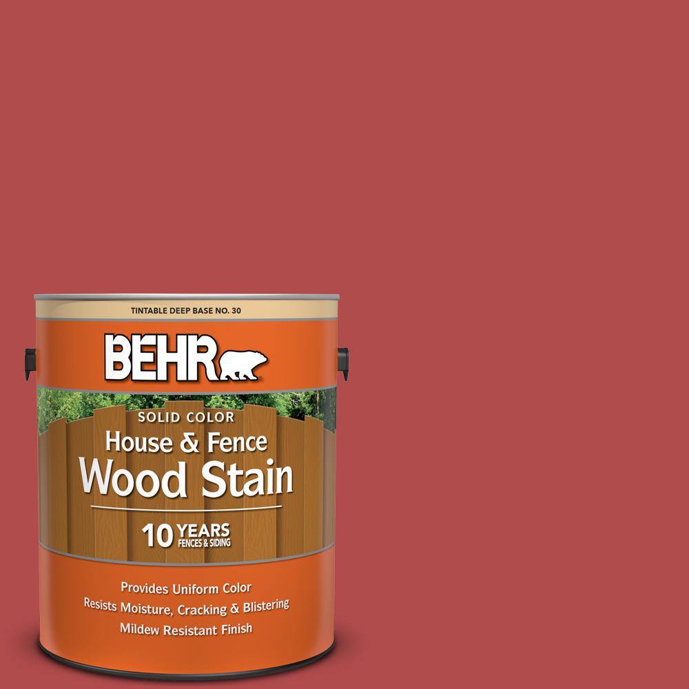 1 gal. #BIC-48 Fortune Red Solid Color House and Fence Exterior Wood Stain