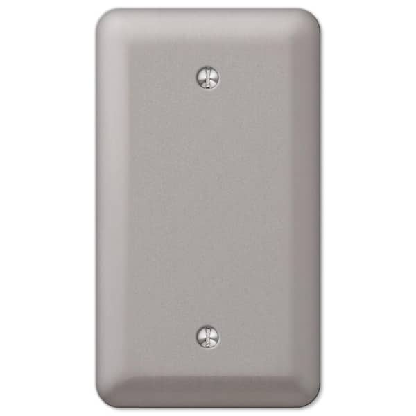 AMERELLE Declan 1 Gang Blank Steel Wall Plate - Pewter