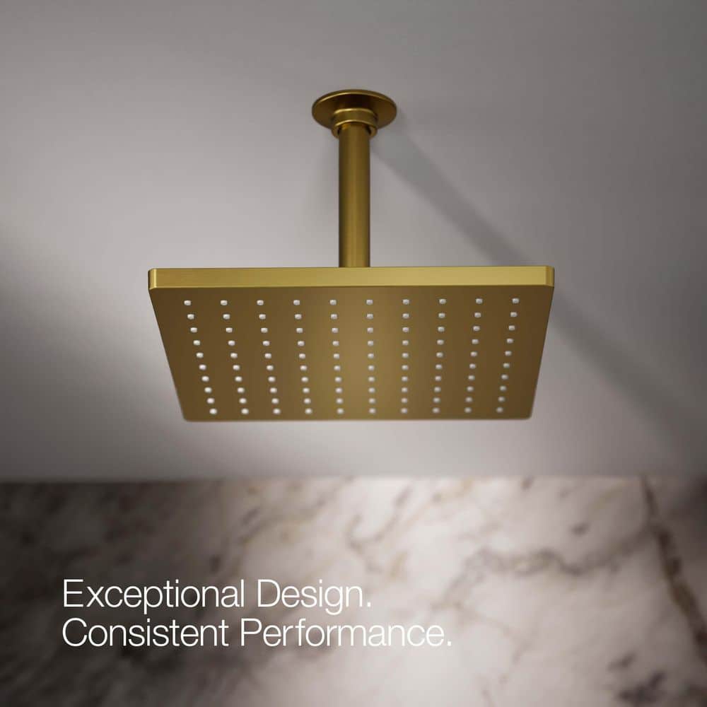 Vibrant Brushed Moderne Brass Square Rain Showerhead