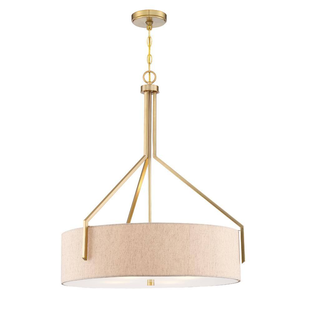 Elara 31'' Brushed Gold and Polished Nickel Drum Pendant Light