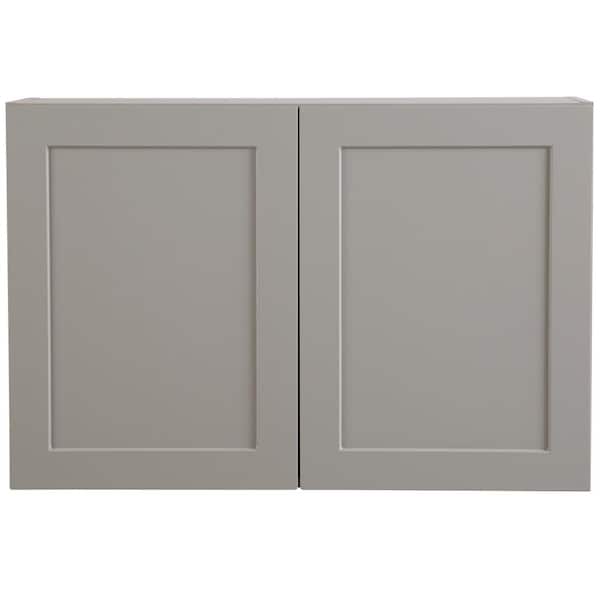Hampton Bay Edson Shaker Assembled 36x24x12.5 in. Wall Cabinet in Gray