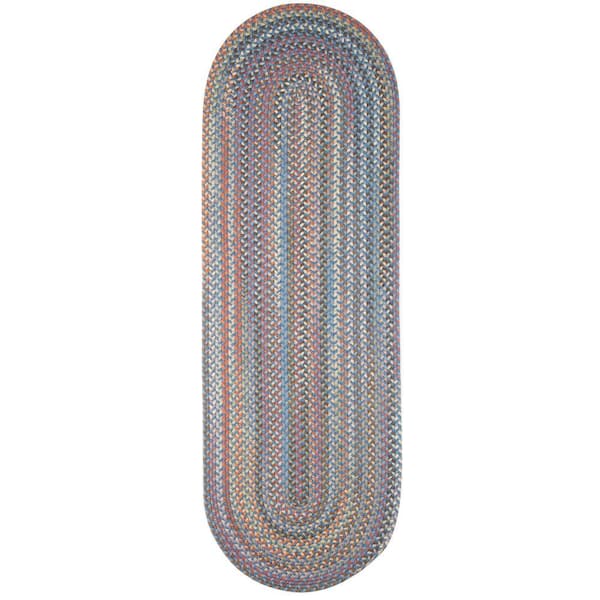 Greenwich Bluestone Multi 2 ft. x 8 ft. Indoor Braided Runner Rug