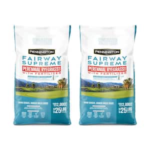 Fairway Supreme Perennial Ryegrass Blend 25 lb. 2,000 sq. ft. Grass Seed and Lawn Fertilizer (2-Pack)