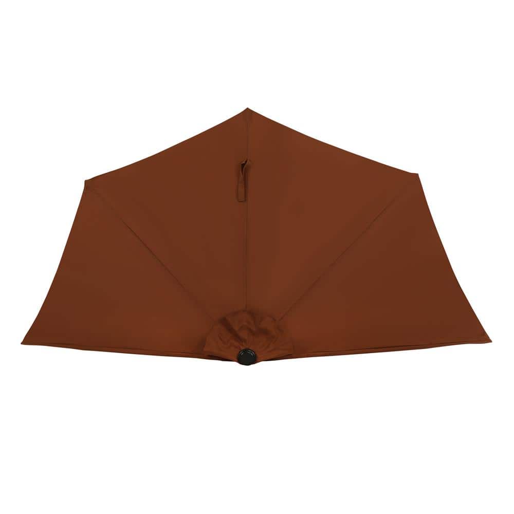Lanai 9-ft Brown Polyester Half Patio Umbrella