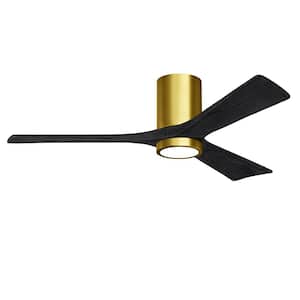 Irene-3HLK 52 in., 7 in. Integrated LED Outdoor Brushed Brass Ceiling Fan with Light Kit