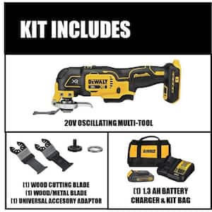 20V MAX XR Cordless Brushless 3-Speed Oscillating Multi Tool with (1) 20V 1.5Ah Battery and Charger