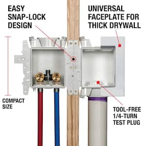 Moda 2 in. Plastic Copper Sweat Washing Machine Outlet Box with 1/4 in. Turn