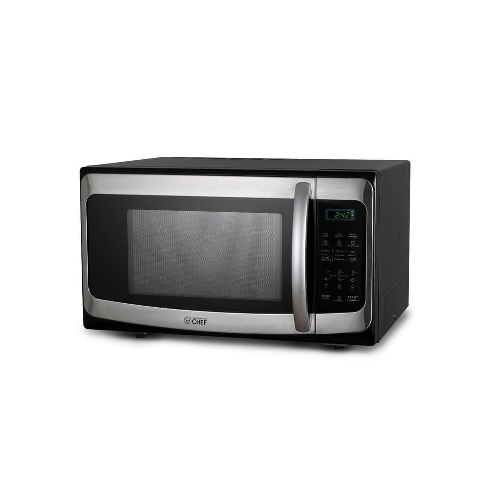 Commercial Chef 1.3 Cu. ft. 1000-Watt Countertop Microwave Oven Stainless Steel
