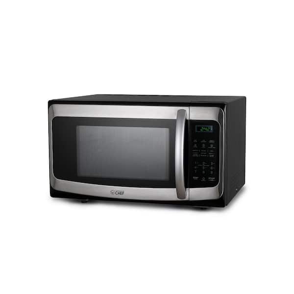Commercial CHEF 20.2 in. Width 1.1 cu.ft. Stainless Steel/Black 1000-Watt Countertop Microwave Oven