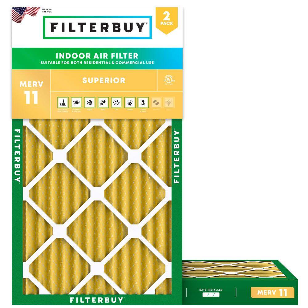 10 in. x 18 in. x 2 in. MERV 11 (FPR 7) Allergen Defense Pleated HVAC AC Furnace Air Filters Replacement (2-Pack) price history on PriceWatchPro