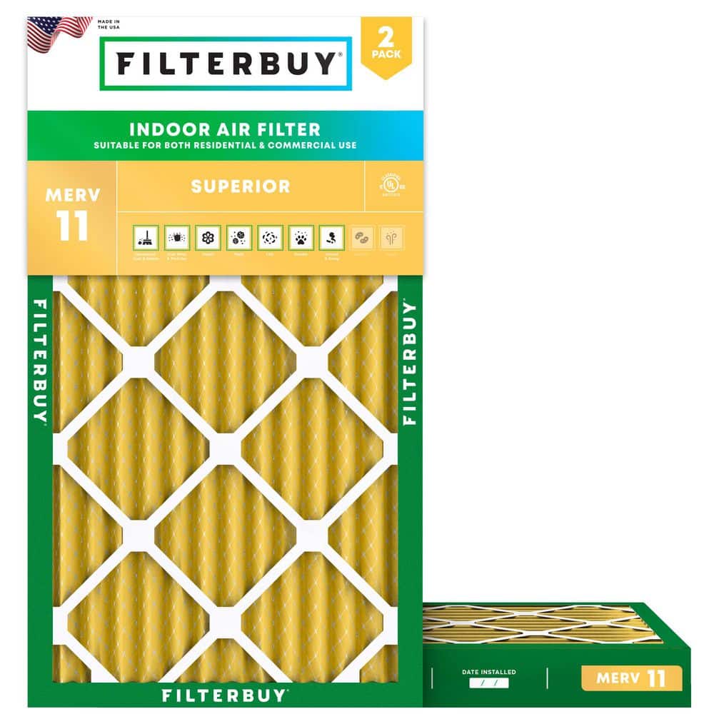 15 in. x 25 in. x 2 in. MERV 11 (FPR 7) Allergen Defense Pleated HVAC AC Furnace Air Filters Replacement (2-Pack) price history on PriceWatchPro