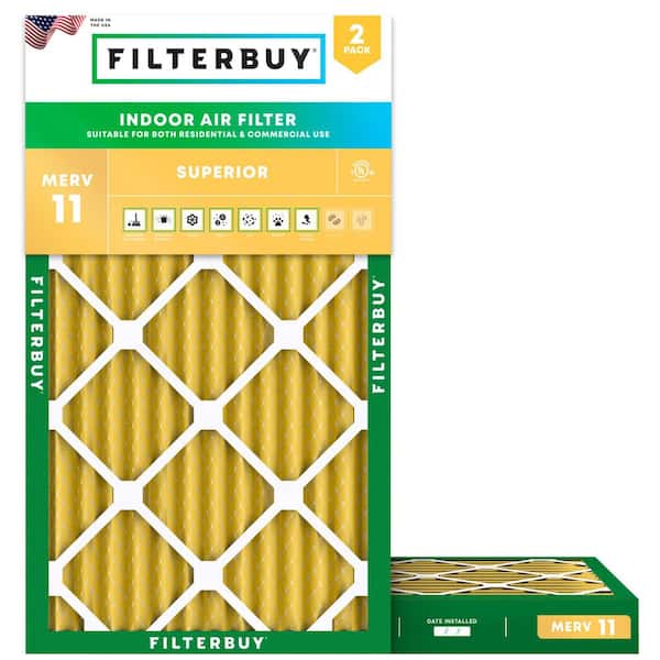 15 in. x 25 in. x 2 in. MERV 11 (FPR 7) Allergen Defense Pleated HVAC AC Furnace Air Filters Replacement (2-Pack)