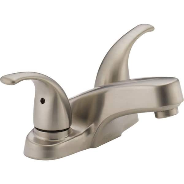Peerless Core 4 in. Centerset 2-Handle Bathroom Faucet in Brushed Nickel