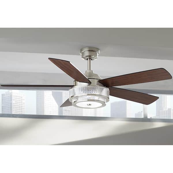 Home Decorators Collection 52384 Caldwell 52 Led Brushed Nickel Ceiling Fan