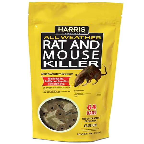 Harris 4 lbs./64 Bars All Weather Rat and Mouse Killer HRB-64 - The Home  Depot