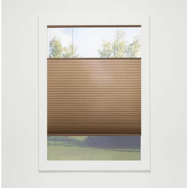 Perfect Lift Window Treatment Latte Cordless Top-Down Bottom-Up Light Filtering Eco Polyester Cellular Shades - 27 in. W x 54 in. L