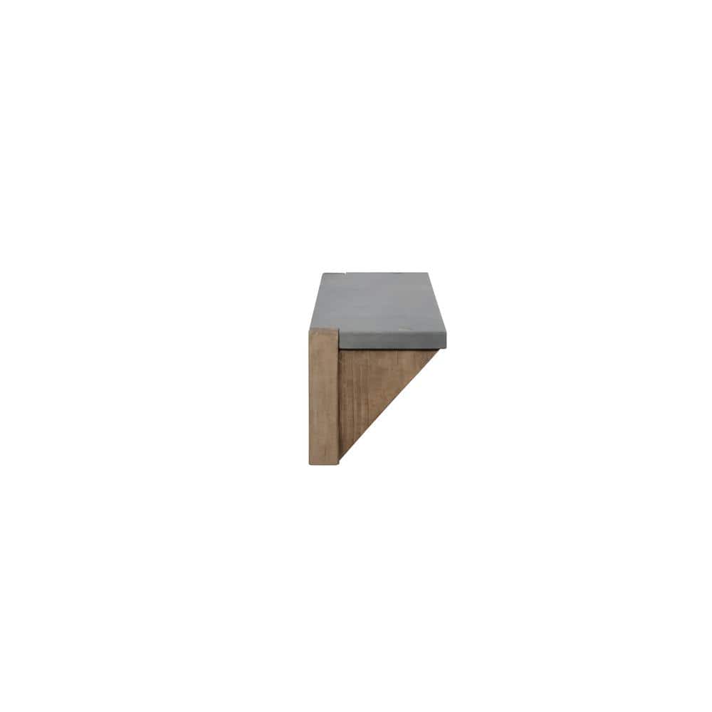 Newport 40" Faux Concrete and Wood Coat Hook with Shelf