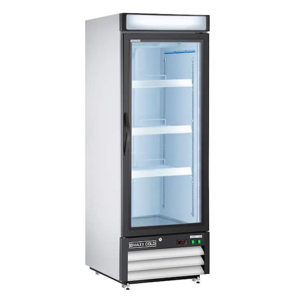 Maxx Cold 25 in. Merchandiser Freezer, Automatic Defrost Cycle, Up Right, Reach-in Freezer, 16 cu. ft. Stainless Steel