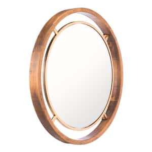 Medium Round Gold Contemporary Mirror (23.6 in. H x 23.6 in. W)