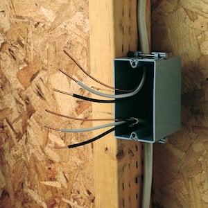 Pass & Seymour Slater New Work Plastic 1 Gang 18 Cu. In Steel Stud Bracket Box with Threaded Mounting Holes