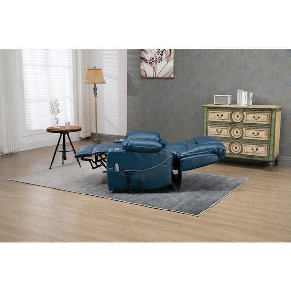 Z-joyee Blue Faux Leather Recliners Lift Chair Relax Sofa Chair