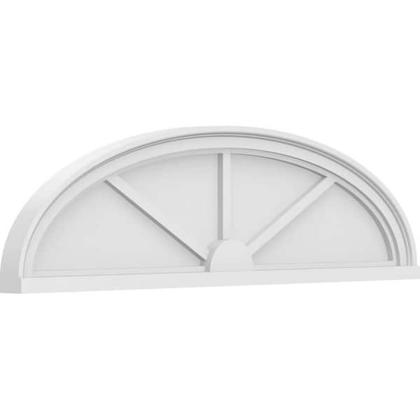 Ekena Millwork 2 in. x 40 in. x 11 in. Elliptical 3-Spoke Architectural Grade PVC Pediment Moulding