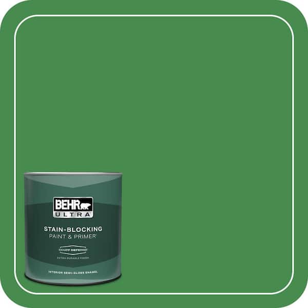 BEHR ULTRA 1 qt. #MQ4-48 Planet Green Extra Durable Semi-Gloss Enamel Interior Paint & Primer