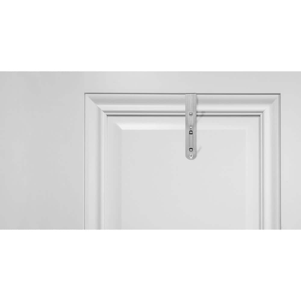 Silver Over-the-Door Hooks with Aluminum Back Plate, 12-Pack