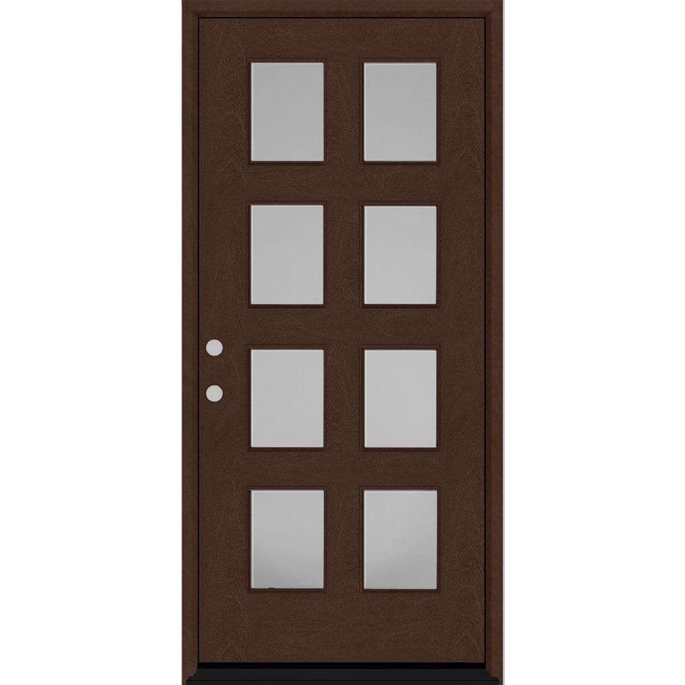 Regency 42 in. x 80 in. 8L Modern Clear Glass RHIS Chestnut Stained Fiberglass Prehung Front Door w/4 in. Jamb price history on PriceWatchPro
