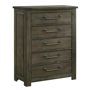 Memphis 5-Drawer Chest in Grey
