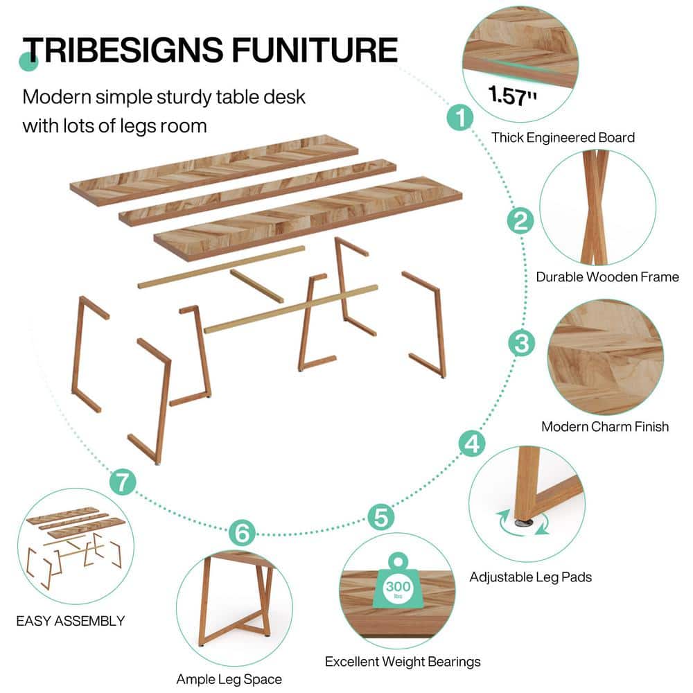 Reclaimed Wood Rectangular Dining Table with Walnut Finish