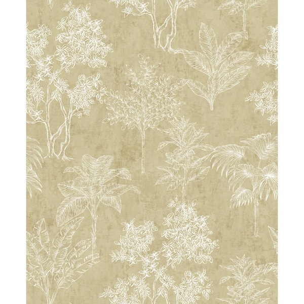 Unbranded Zen Collection Cream/White Floating Foliage Metallic Sheen Finish Non-Pasted Non-Woven Wallpaper Sample