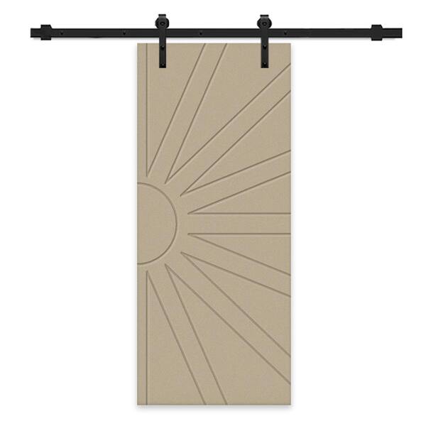 CALHOME 36 in. x 96 in. Unfinished Composite MDF Paneled Interior Sliding Barn Door with Hardware Kit
