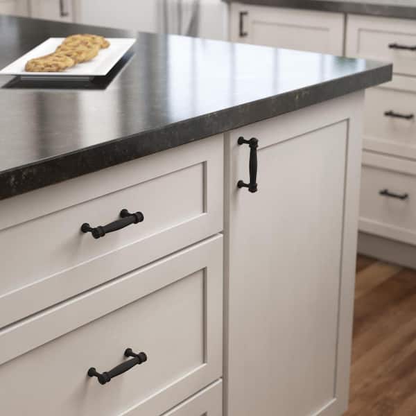 10-Pack Charmaine 3 in. (76 mm) Classic Matte Black Cabinet Drawer Bar Pulls