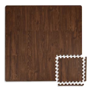 Craftsman Brown 36 in. x 72 in. Interlocking Foam Floor Tiles (Set of 2 - 44 Pieces/18 sq. ft.)