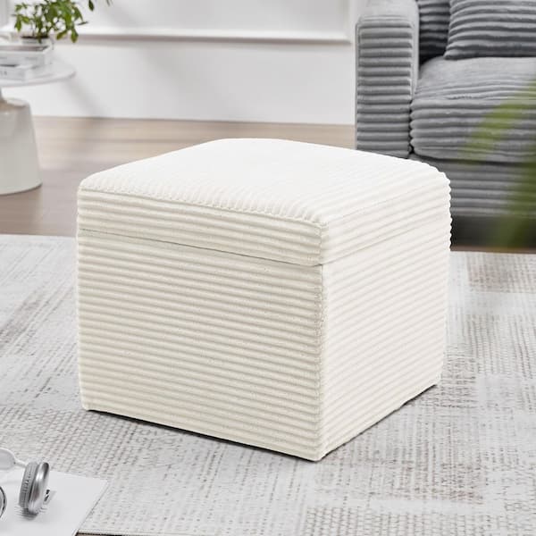 Modern White 21.65 in. Bedroom Bench Back with Storage Function