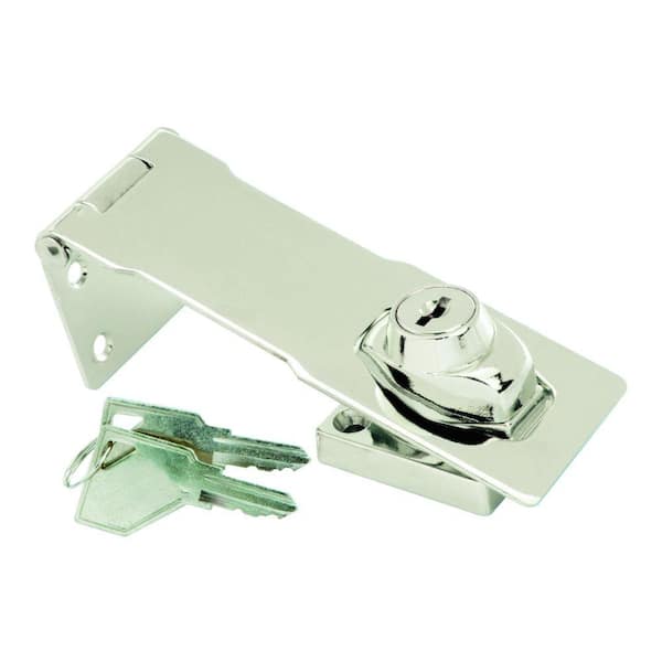 First Watch Security 4-1/2 in. Chrome Keyed Hasp Lock