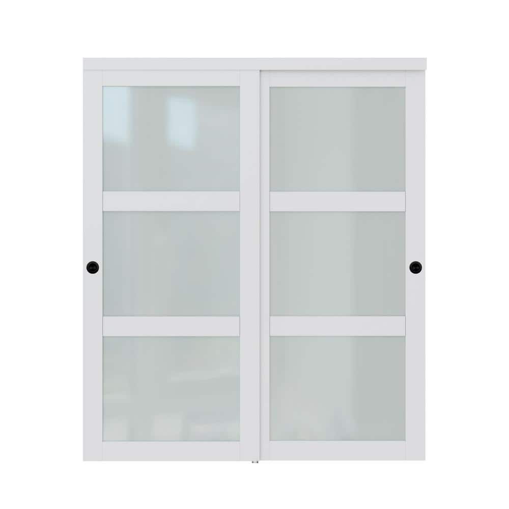 Reviews for EH PUERTA 72 in. x 96 in. 3Lites White Frosted Glass MDF