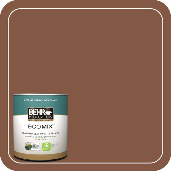 1 qt. #BXC-42 Bricktone Semi-Gloss Enamel EcoMix Plant-Based Interior Paint & Primer