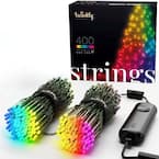 Icicle 16 ft. 190-count App-Controlled Multicolored Smart LED Christmas Lights (2 Pack)